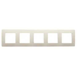 Рамка Legrand декоративна за ключове и контакти 5 модула, крем, Niloe
