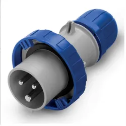 Щепсел Scame промишлен мобилен монофазен 32 A, 230 V, 2P+E, син, Optima Щепсел Scame промишлен мобилен монофазен 32 A, 230 V, 2P+E, син, Optima