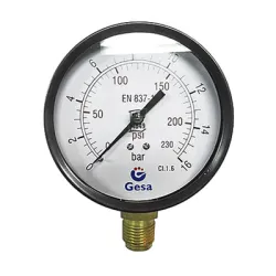 Манометър Gesa за въздух радиален сух ф 100 мм, 0-16 bar, 1/2, M0201