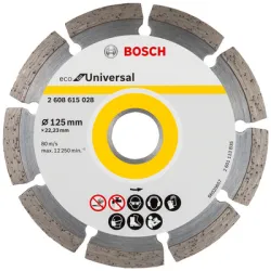 Диск Bosch диамантен за сухо рязане универсален 125x22.23x2 мм, 7 мм, Eco for Universal Диск Bosch диамантен за сухо рязане универсален 125x22.23x2 мм, 7 мм, Eco for Universal