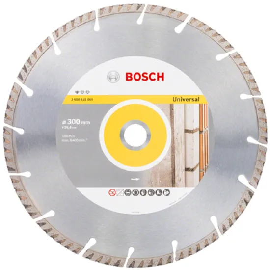 Диск Bosch диамантен за сухо рязане универсален 300x25.4x3.3 мм, 10 мм, Standard for Universal