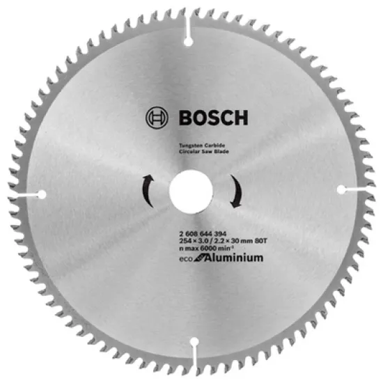 Диск Bosch метален HM за рязане универсален 254x30x3 мм, 80 z, Eco for Aluminium