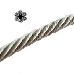 Въже QD Rigging China стоманено поцинковано ф 16 мм, 6х36, 2840 кг, DIN 3066