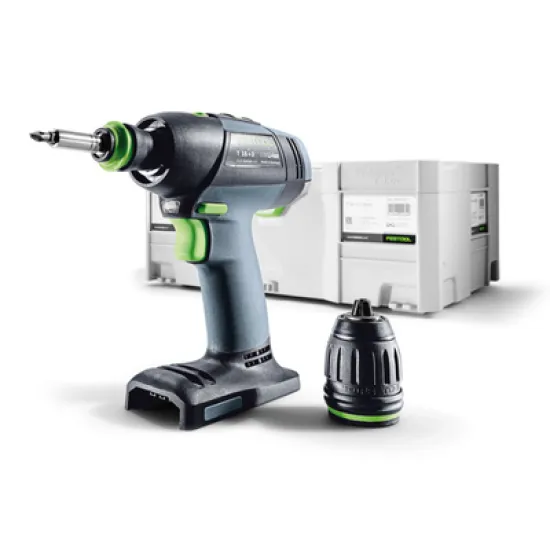 Винтоверт Festool акумулаторен безчетков без батерия и зарядно 18 V, 50 Nm, 1.5-13 мм, T 18+3 Basic