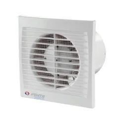 Вентилатор Vents за стенен монтаж квадратен 14 W, 95 м3/ч, 150х150х108 мм, ф 100 мм, бял, S 100