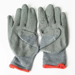 Ръкавици Top Strong топени в латекс полиестерни размер 10, сиви