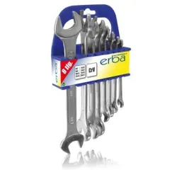 Ключ Erba гаечен двустранен комплект 6-22 мм, 8 бр. Ключ Erba гаечен двустранен комплект 6-22 мм, 8 бр.