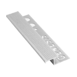 Лайстна Genesis за плочки алуминиева за стъпало права 10 мм, 2.5 м, сребро мат, NLT