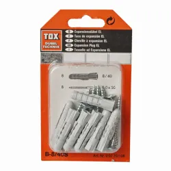 Дюбел Tox пластмасов за бетон комплект с винт PZ ф 8x40 мм, 8 бр., EL S