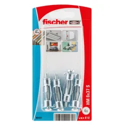 Дюбел Fischer метален с опорен пръстен, комплект с винт PZ, 4 бр./блистер М6x37 мм, HM SK NV