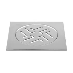 Решетка Agriya за подов сифон метална хромирана 90х90 мм, квадратна, Retro