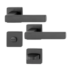 Дръжка за сервизна брава Hoppe с розетка  черен мат, Toulon