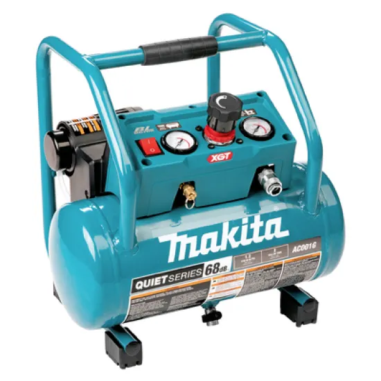 Акумулаторен безмаслен компресор Makita  без батерия и зарядно, 40 V, 7.6 л, 34 л/мин, 9.3 bar, AC001GZ