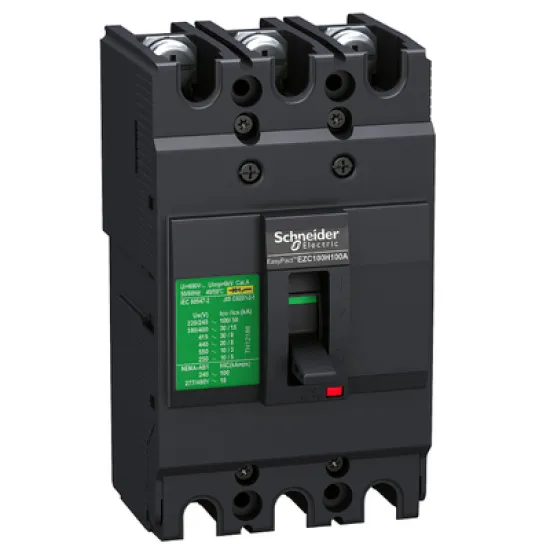 Прекъсвач Schneider Electric мощностен автоматичен тип А-1 80 A, 2.5-12.5 kA, 3P (3T), 690 V, Easypact EZC100N