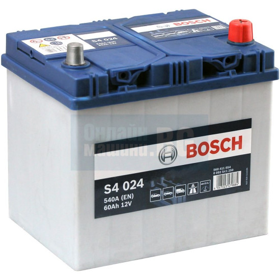 Акумулатор Bosch S4 60 Ah JIS R+ 540 EN