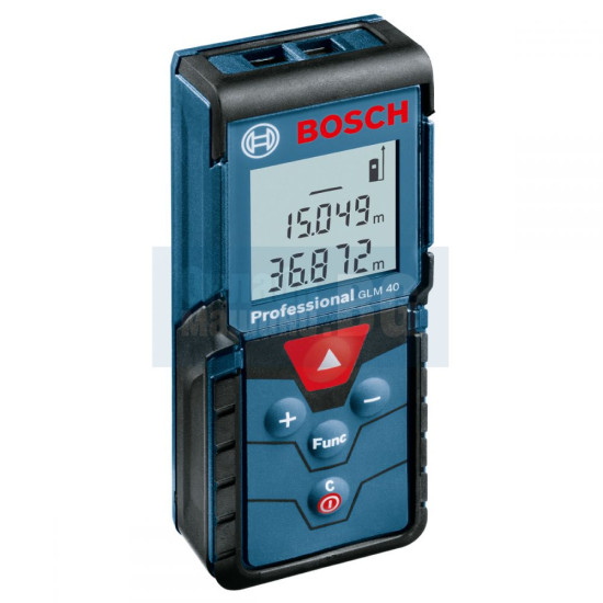 Лазерна ролетка Bosch GLM 40 Professional, 40 м, с 2 батерии